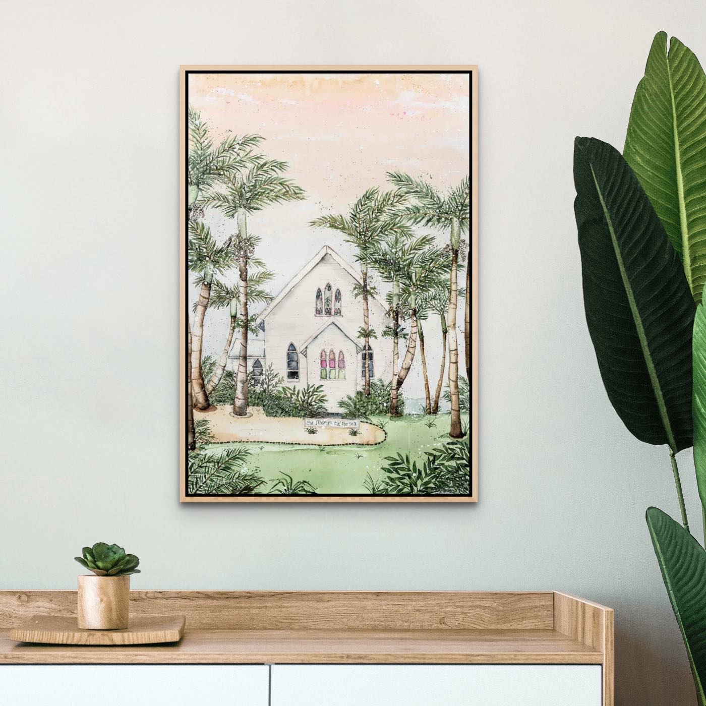 st marys port douglas chapel of love sea original artwork framed canvas