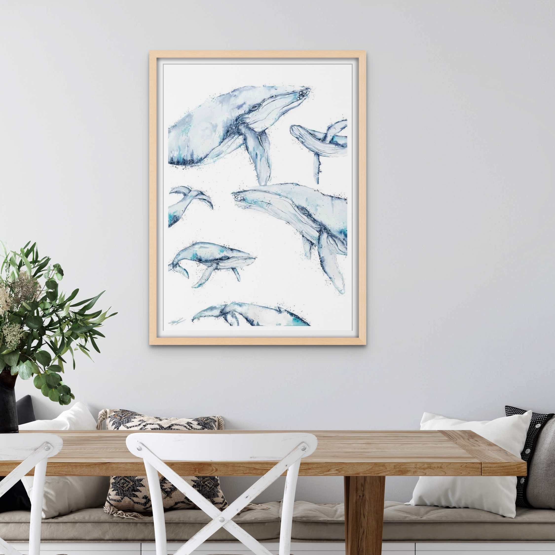 family trip whale wall art print