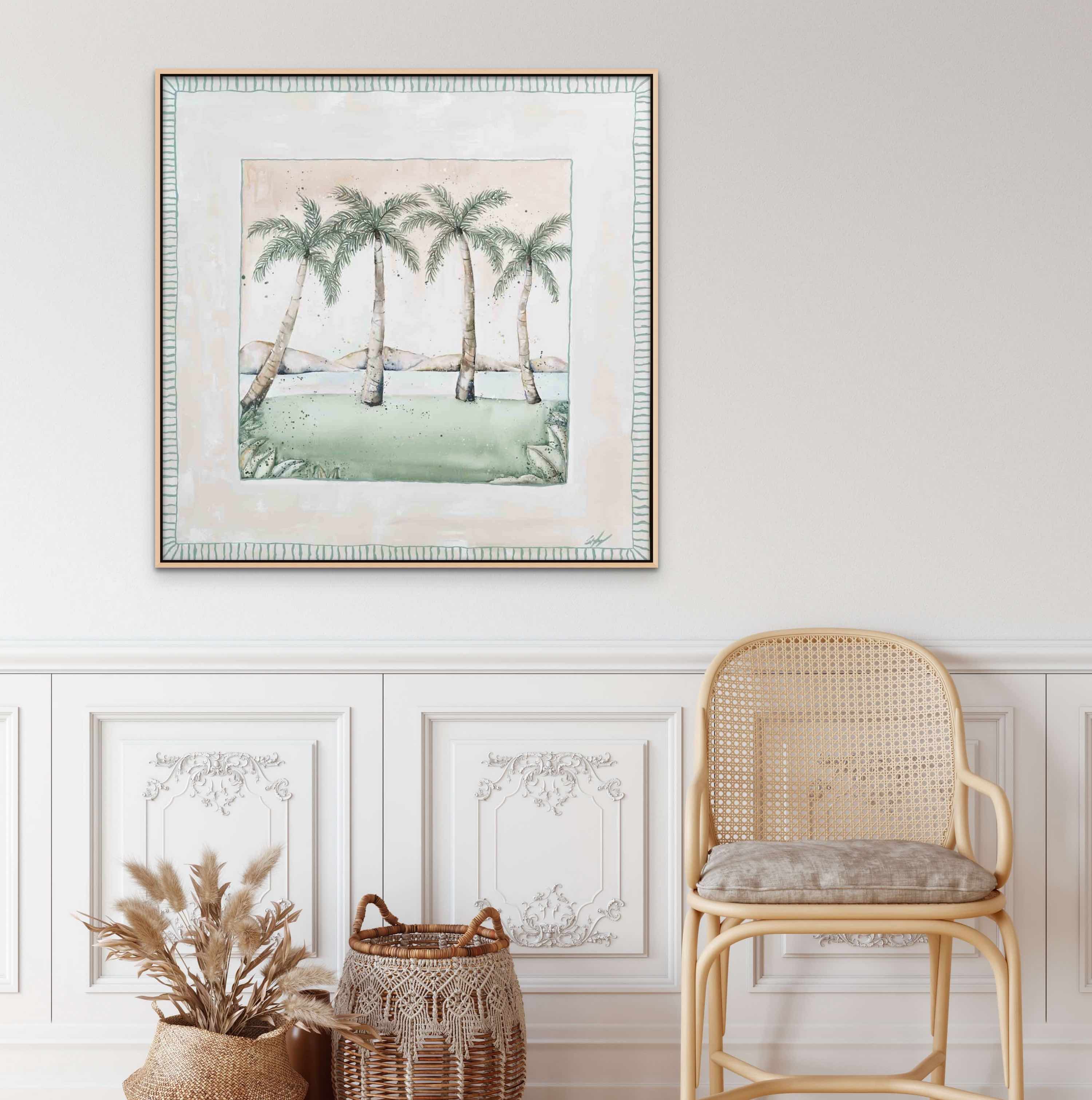 Port Douglas canvas fine art wall art framed in australian oak 2