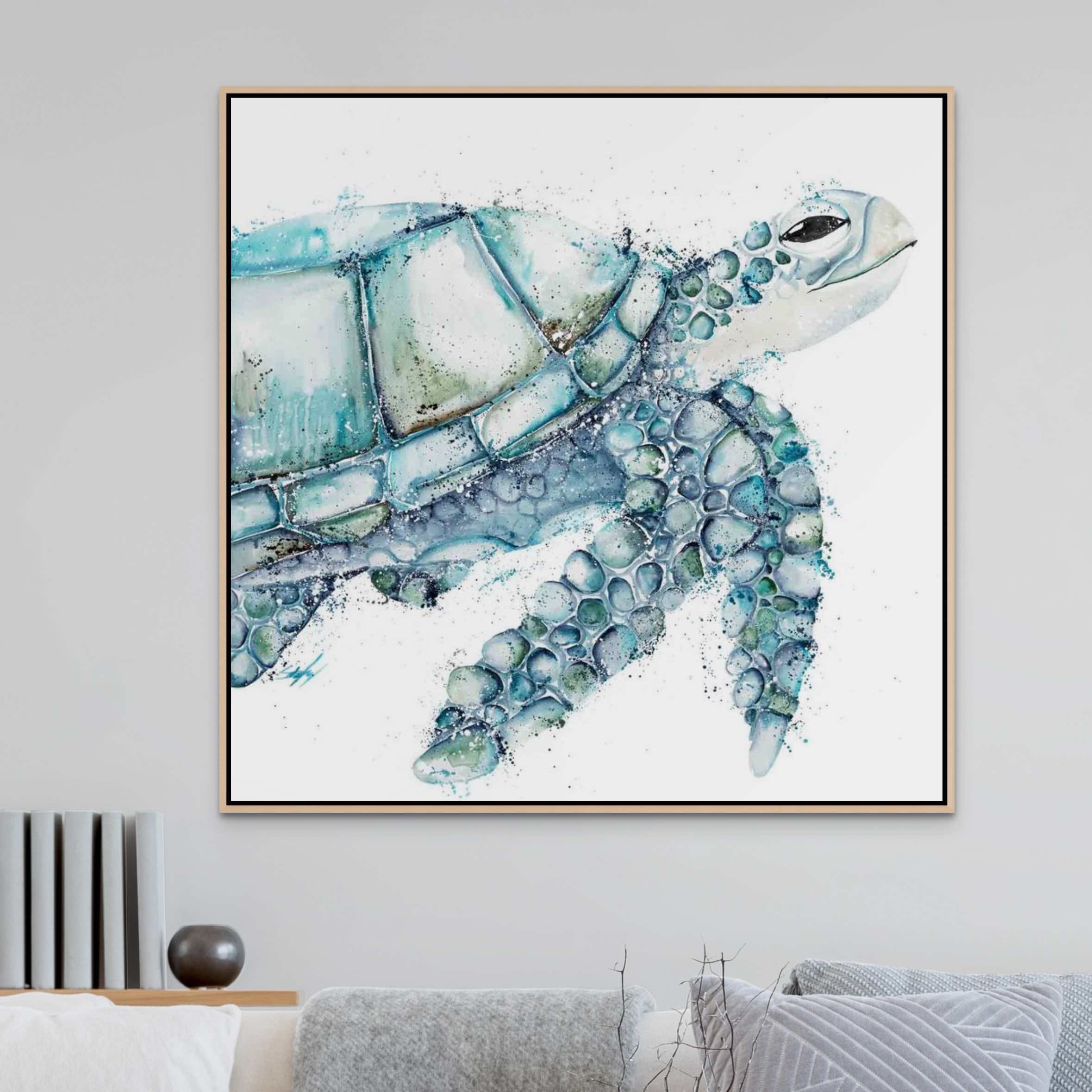 turtle artwork framed canvas wall art 1