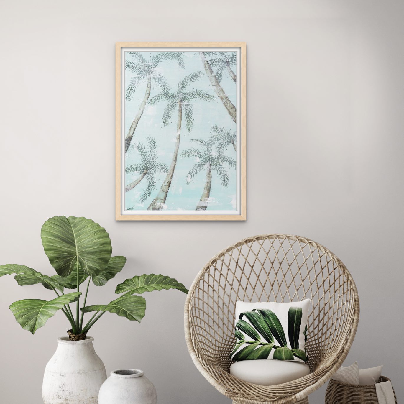 look up palm trees limited edition giclee paper prints by stephanie elizabeth artwork