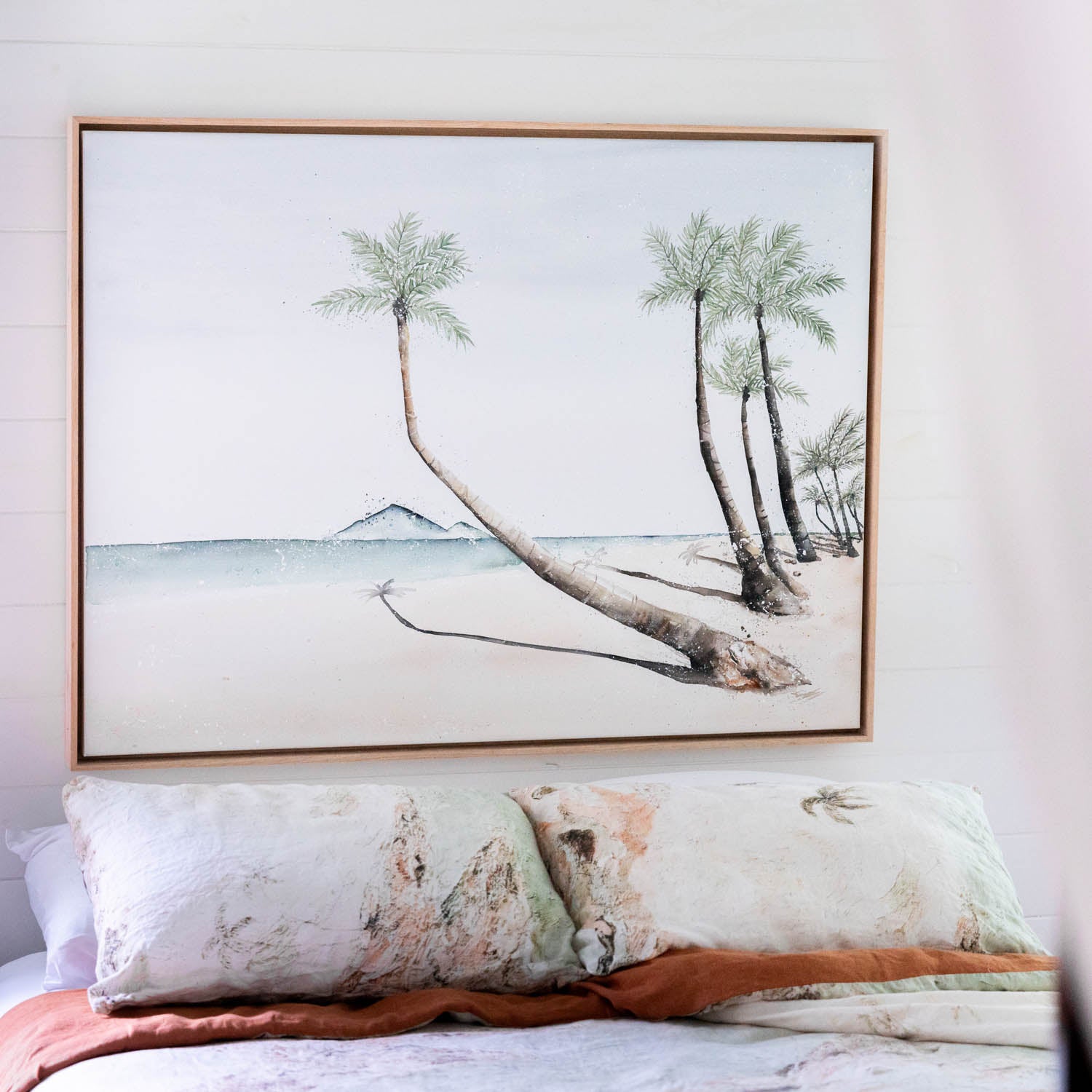 palm trees mission beach landscape original artwork