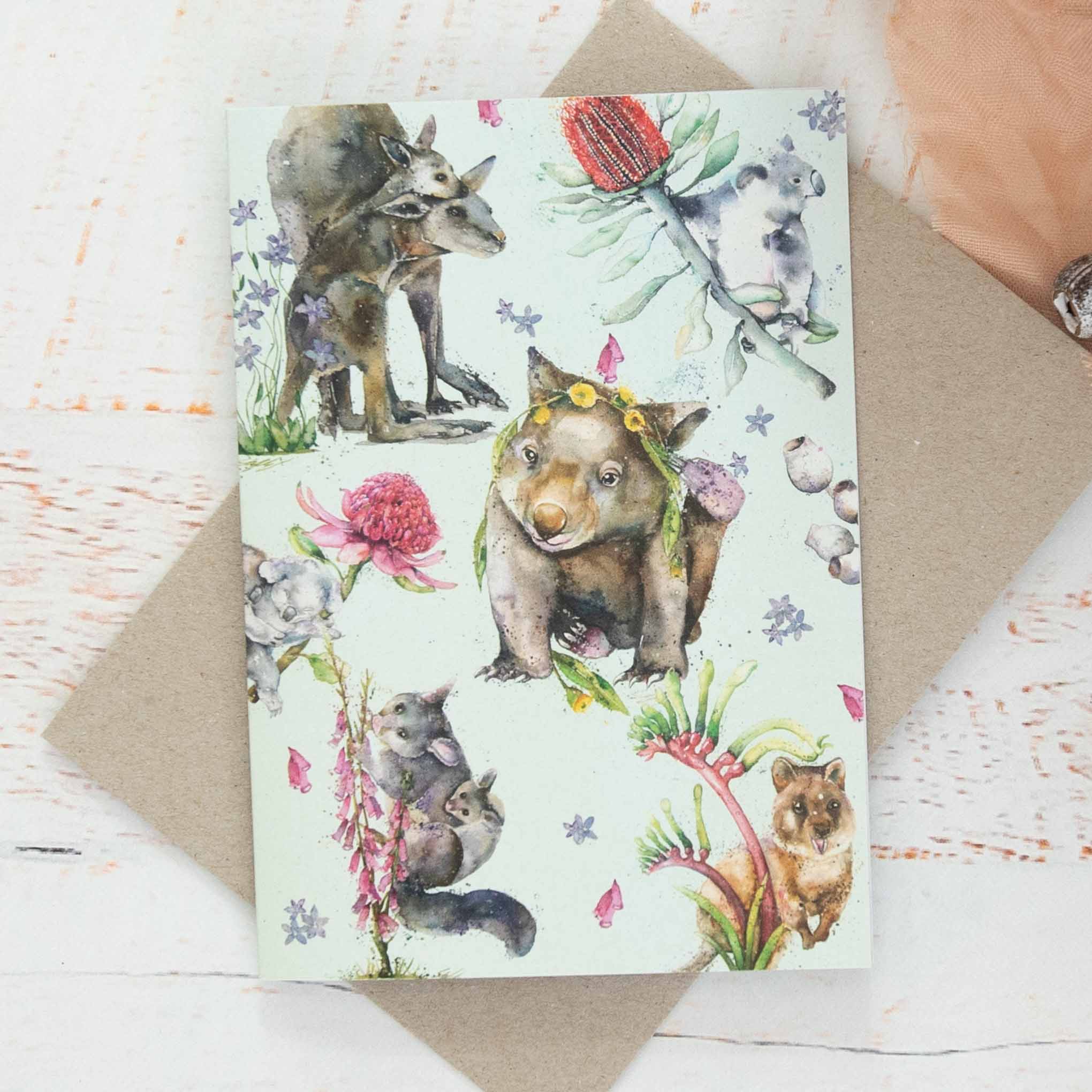 Greeting Card Australian Marsupials