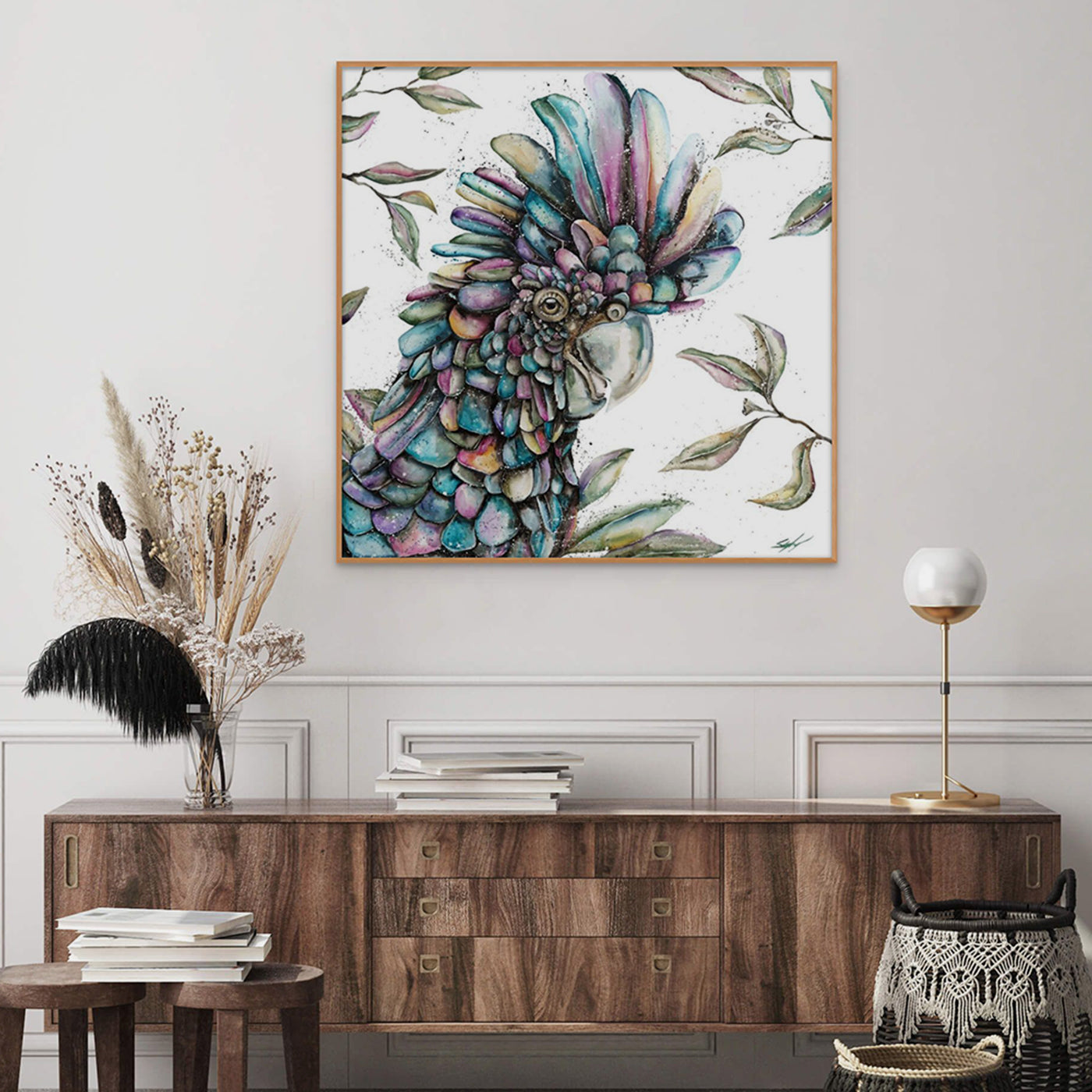 Black Cockatoo Canvas Print Wall Art