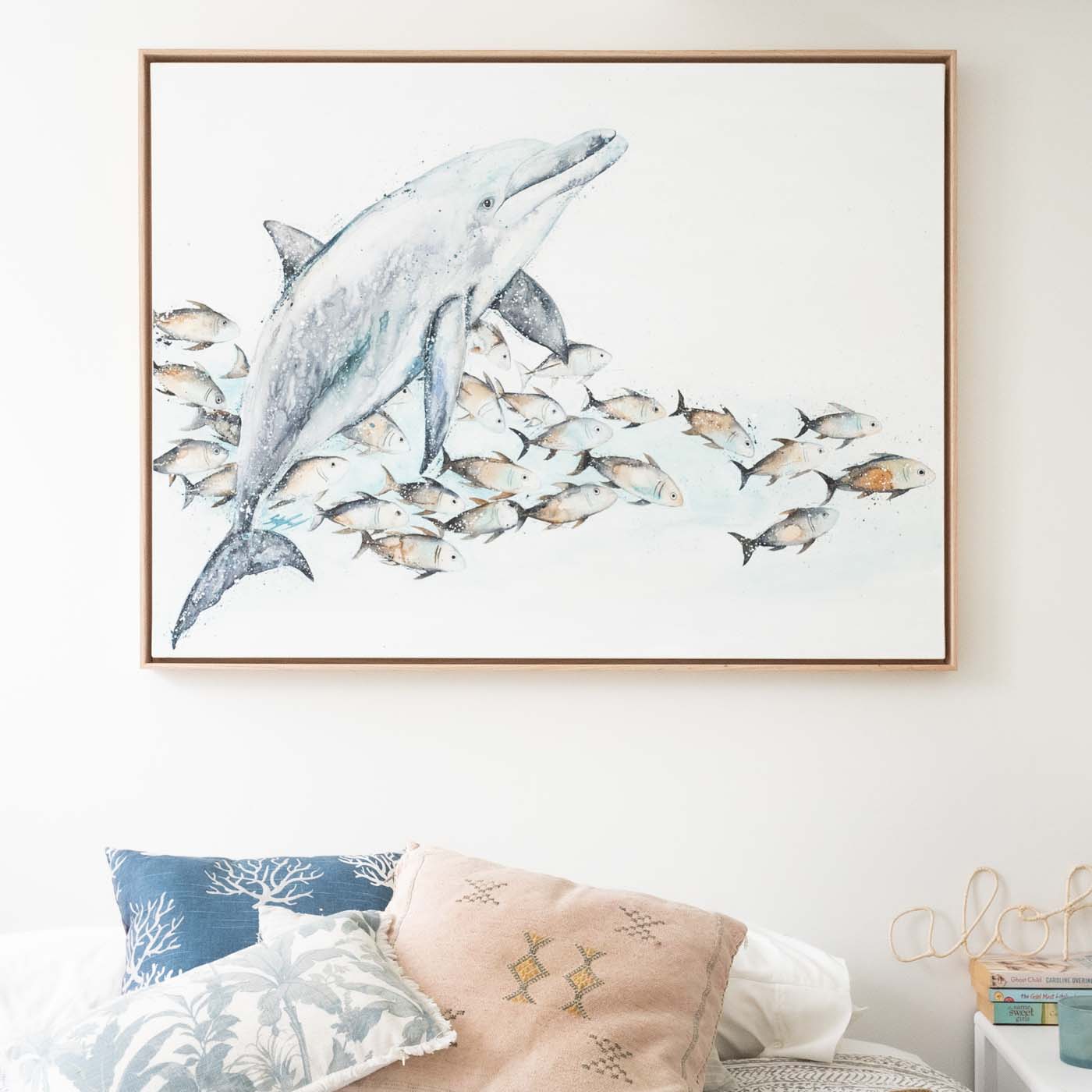 Dolphin Trevally framed canvas print