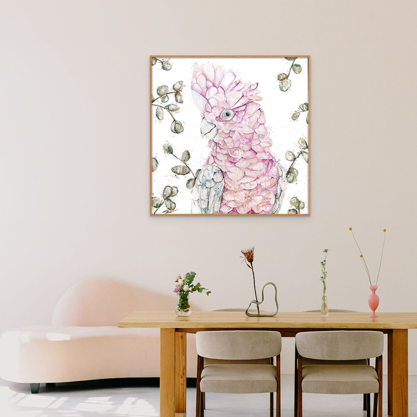 pink-grey galah fine art wall art