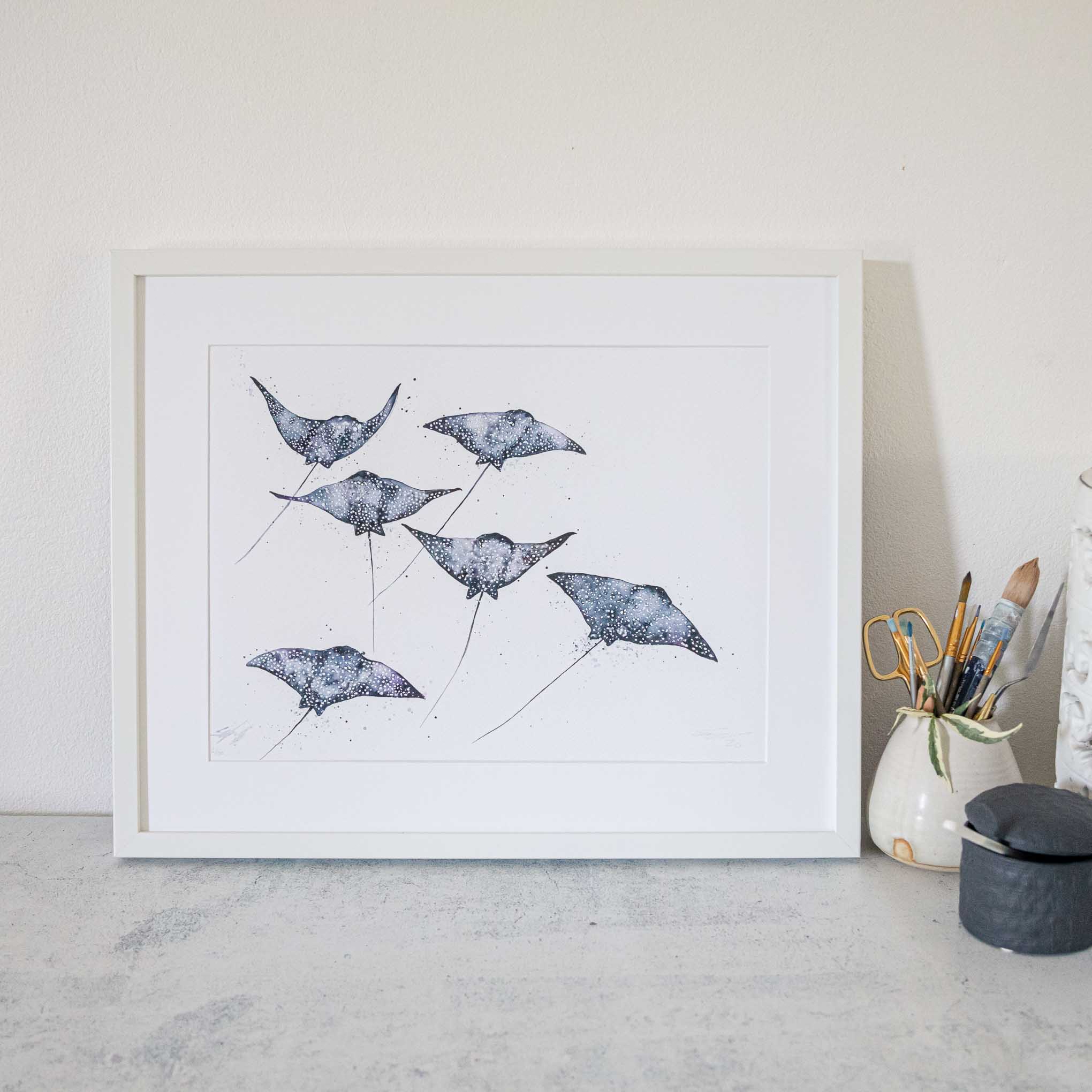 Framed Eagle Rays print