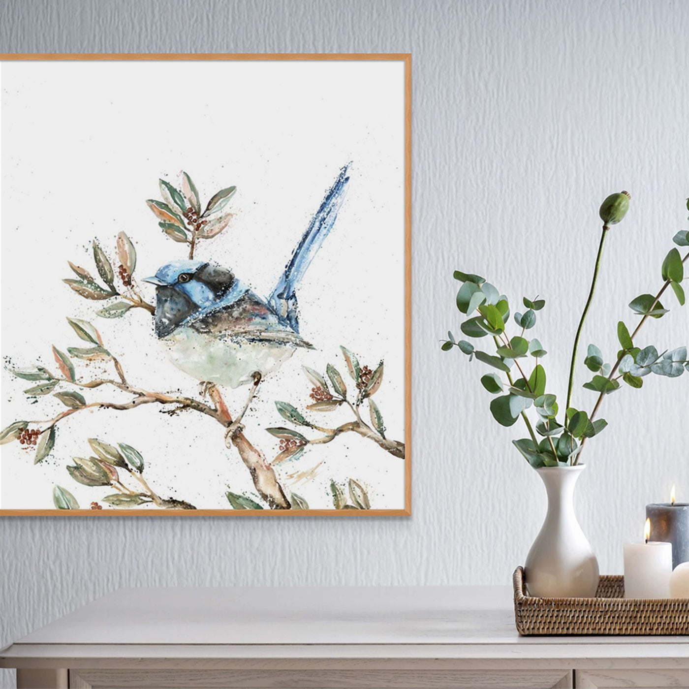 Blue Fairy wren fine art canvas print