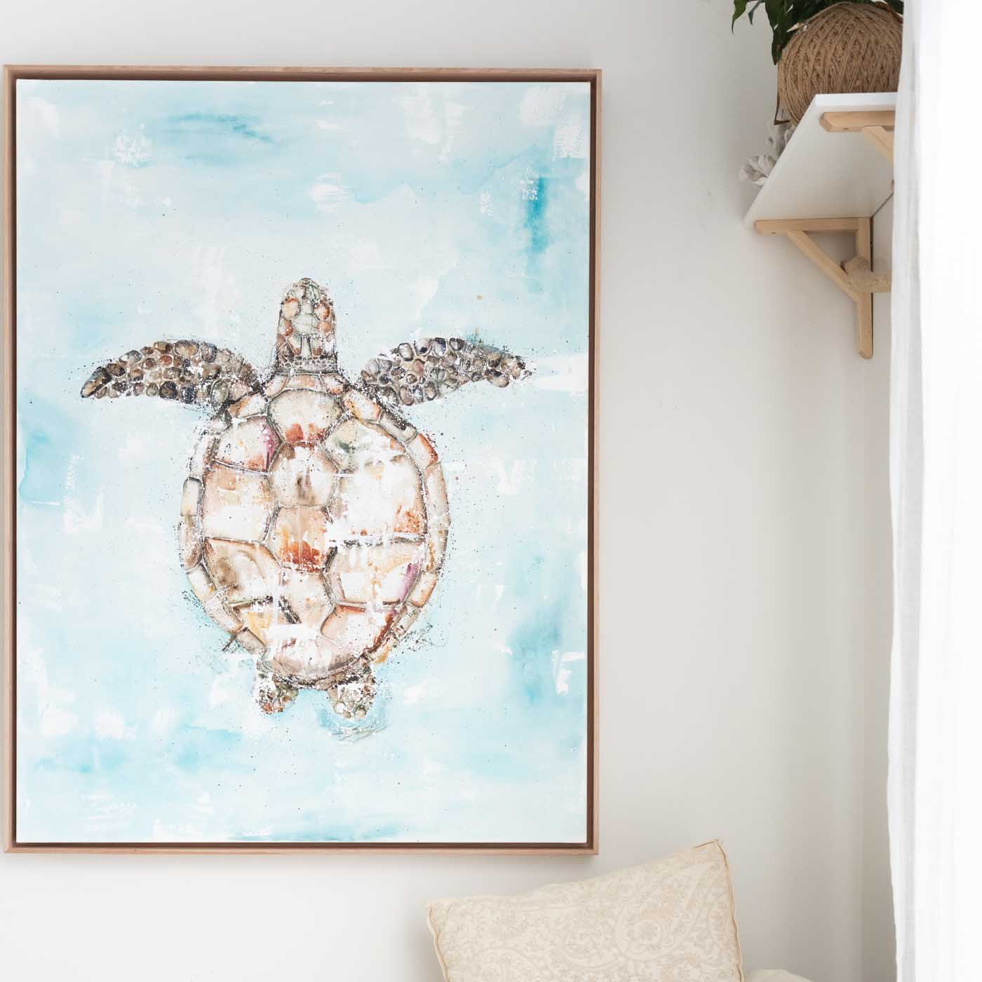 Framed Fitzroy Island Turtle Artwork