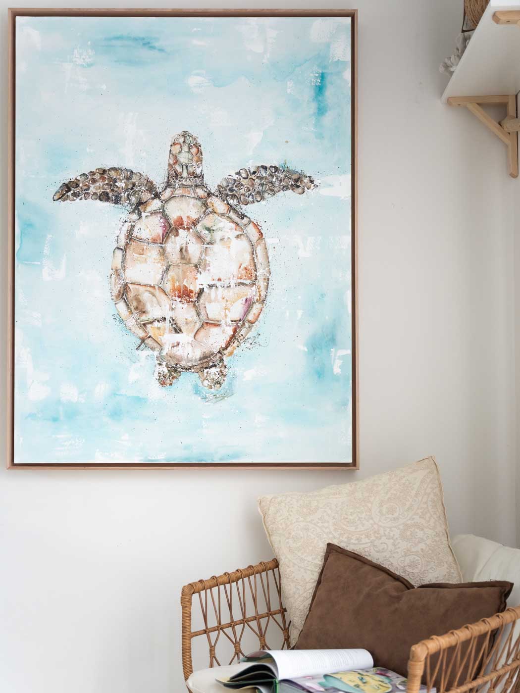 Top down Green sea turtle artwork