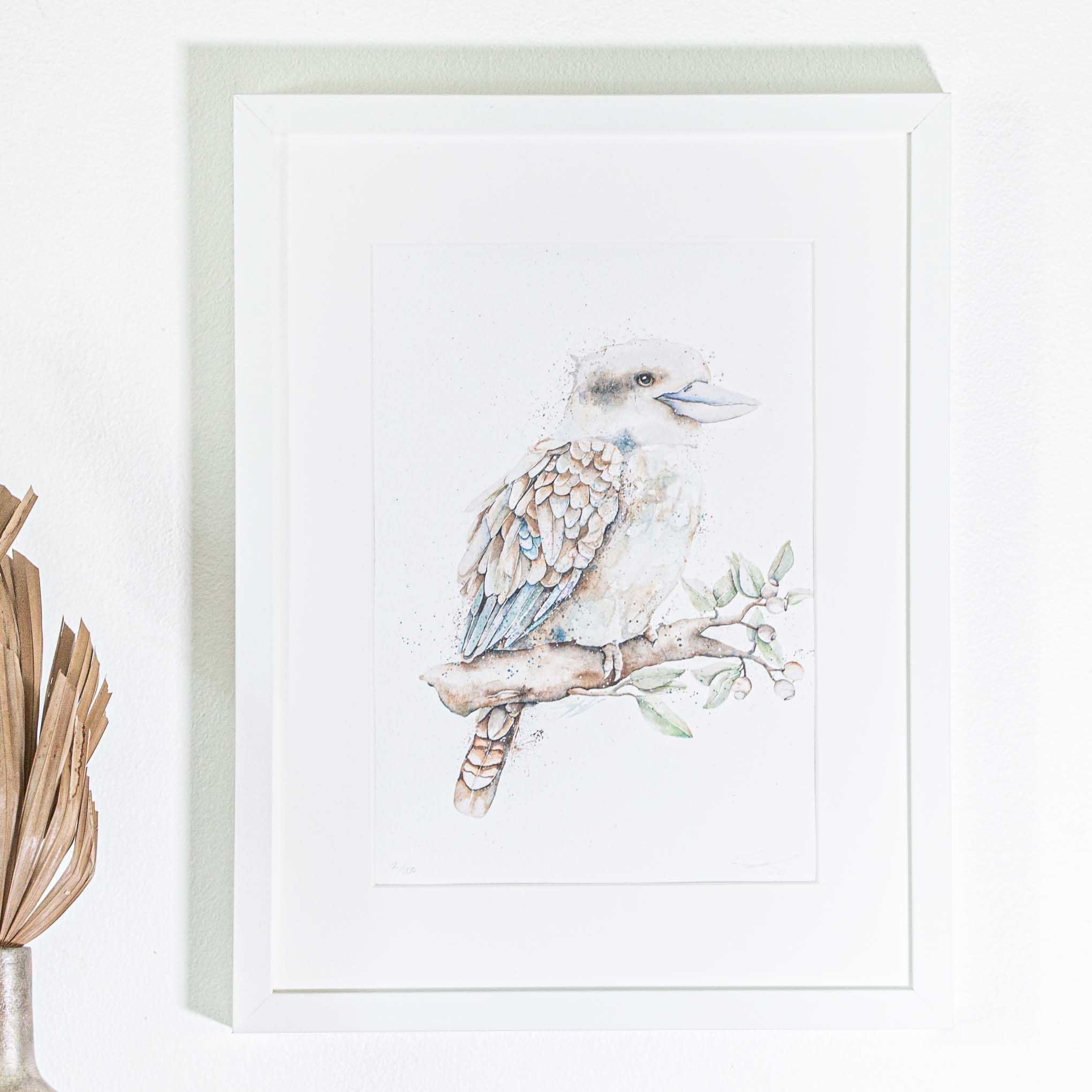 Kookaburra watercolour print in A4 by SEA