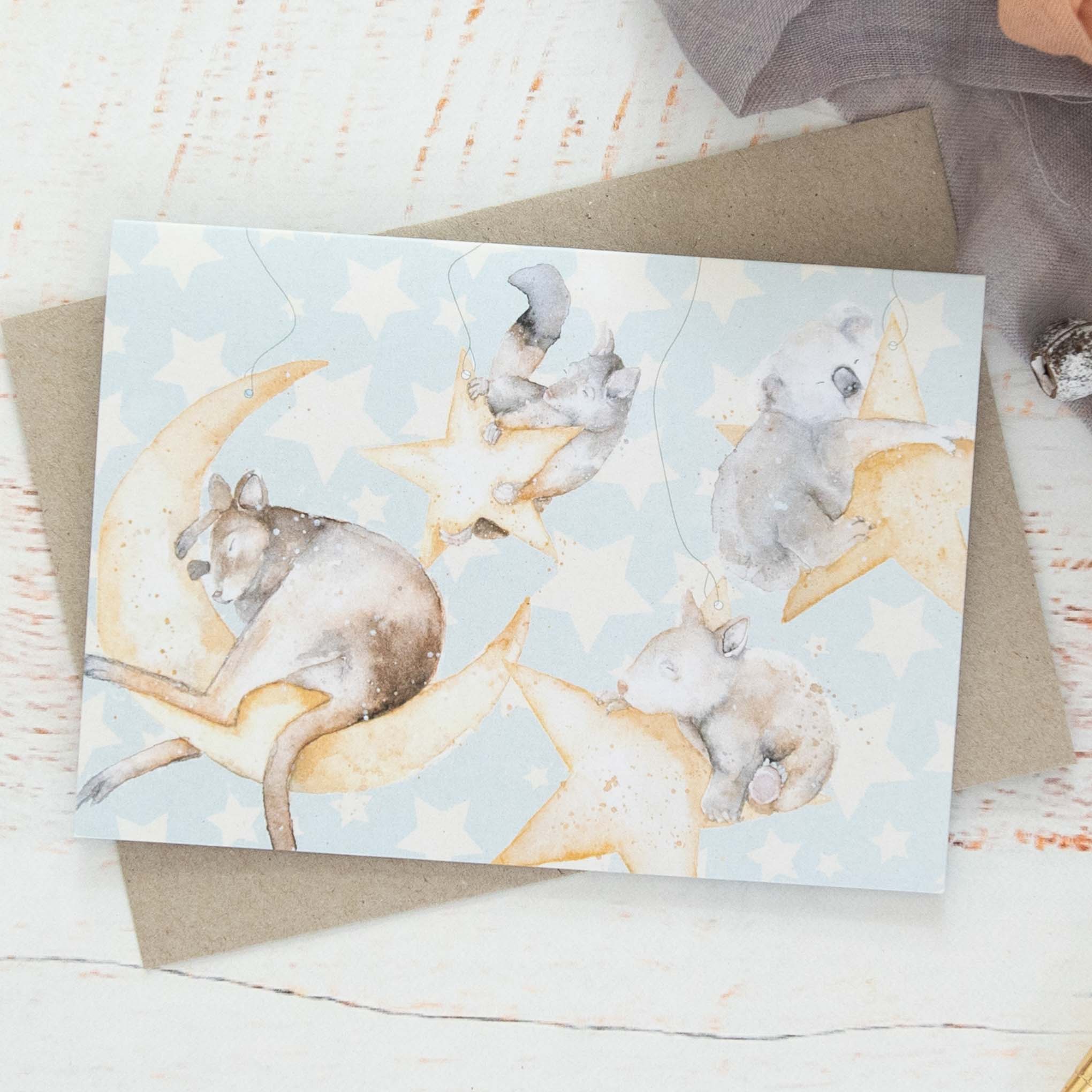 Australian animals greeting card