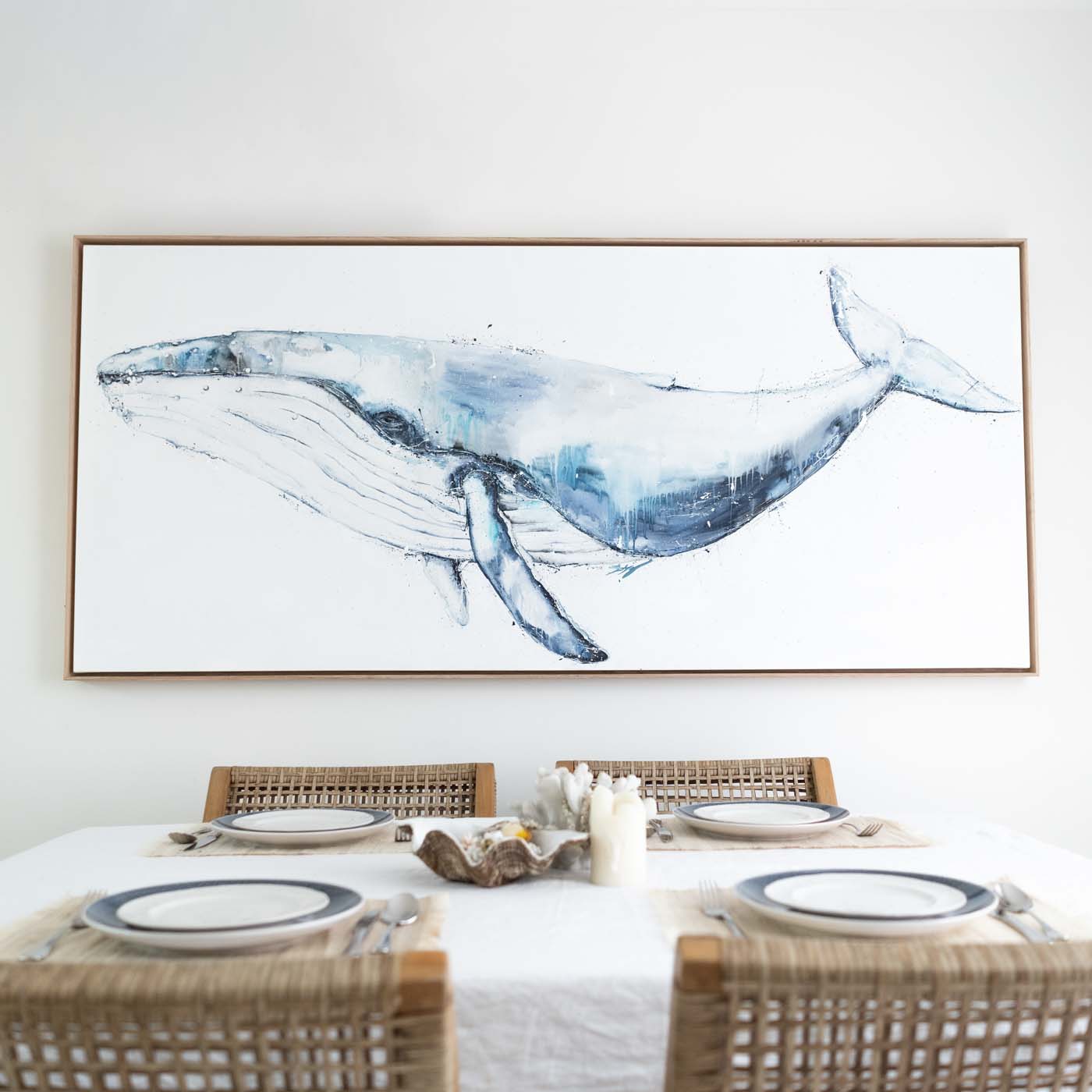 humpback whale giant framed canvas print