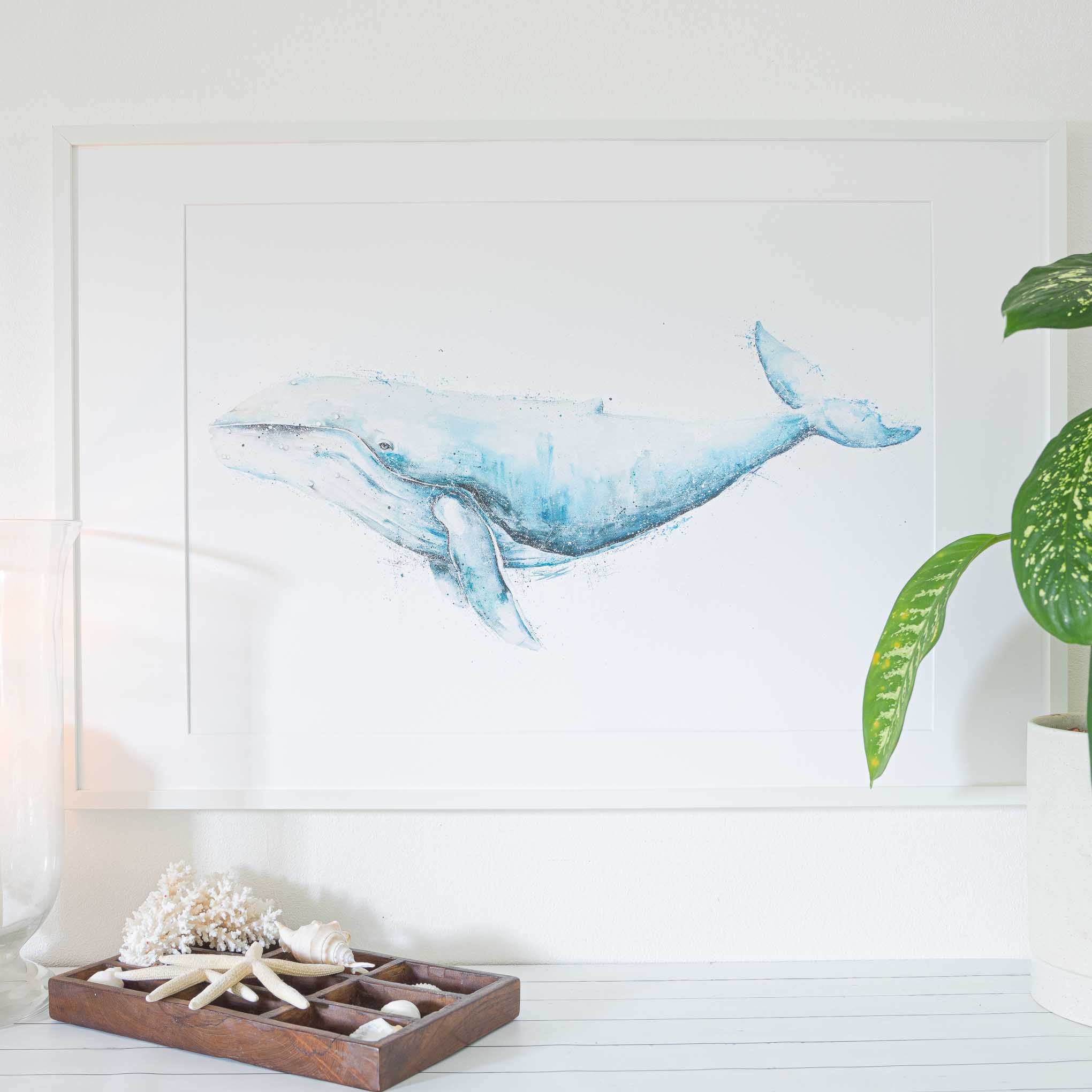 Extra large humpback whale art print