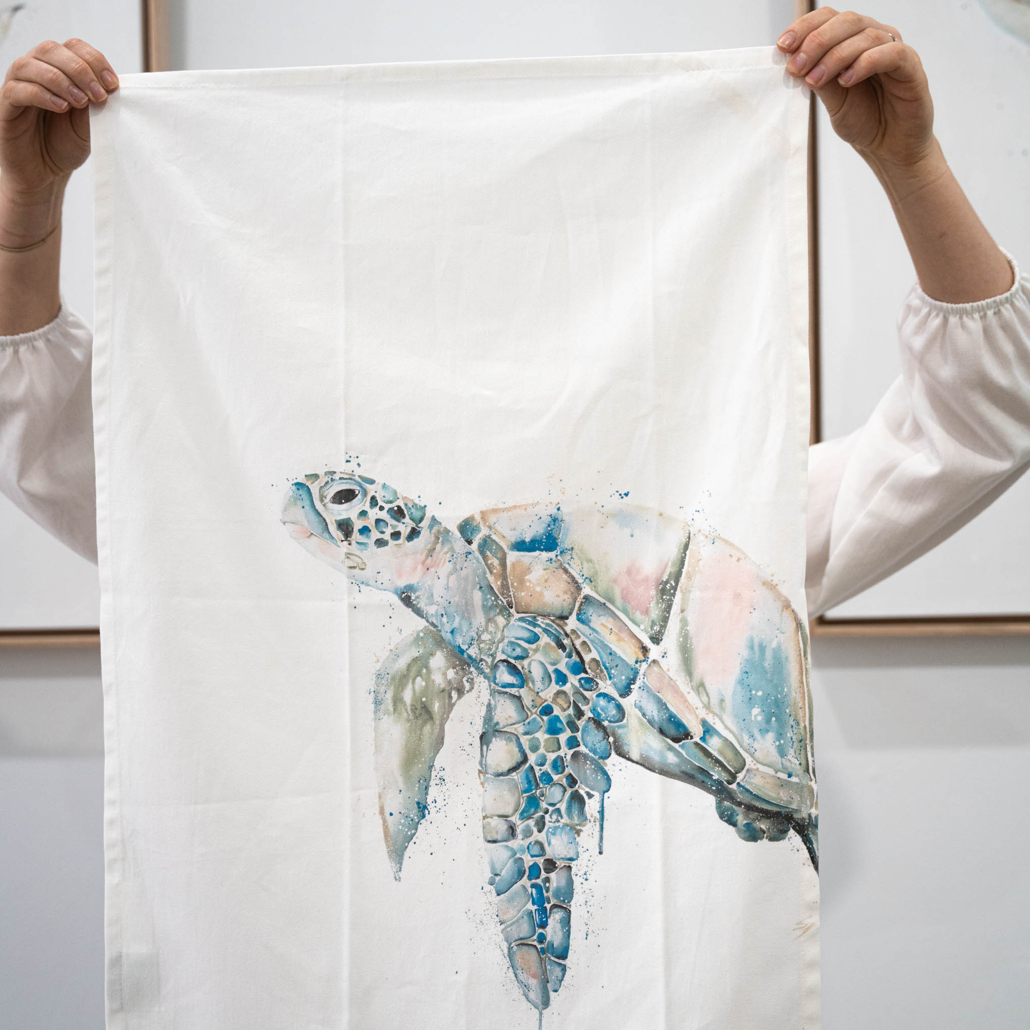 Thala sea turtle tea towel
