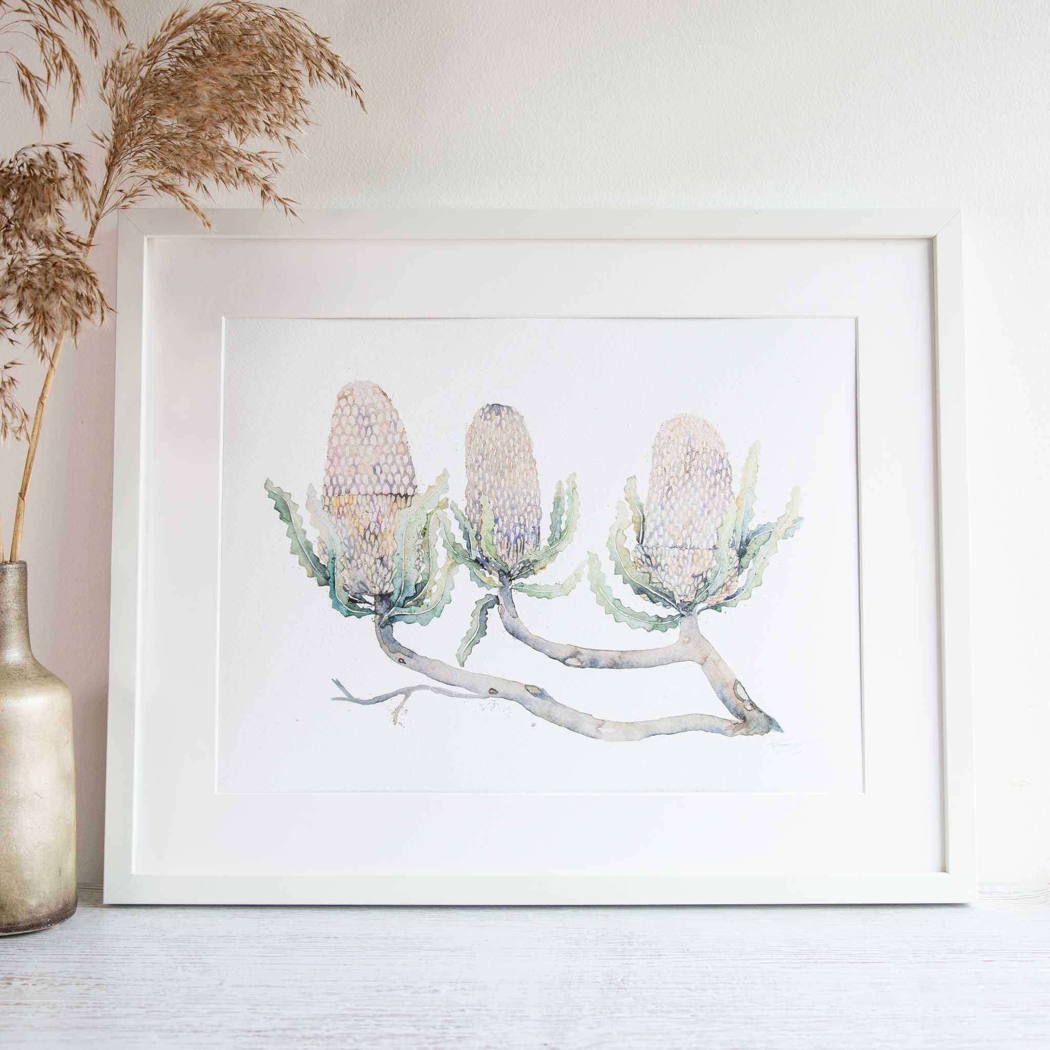 Prickly line up framed print by Stephanie Elizabeth Artwork