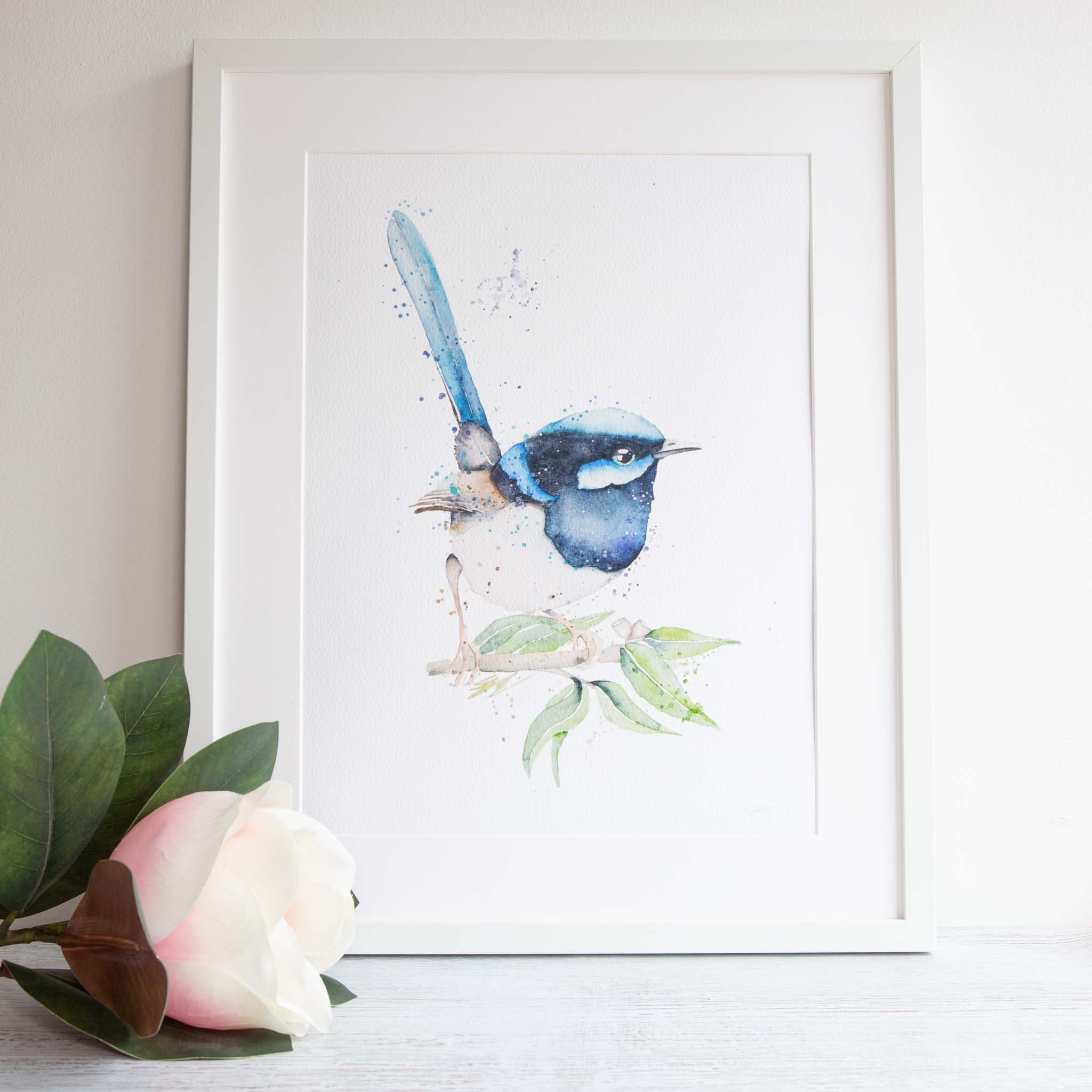 Something blue framed print Stephanie Elizabeth Artwork