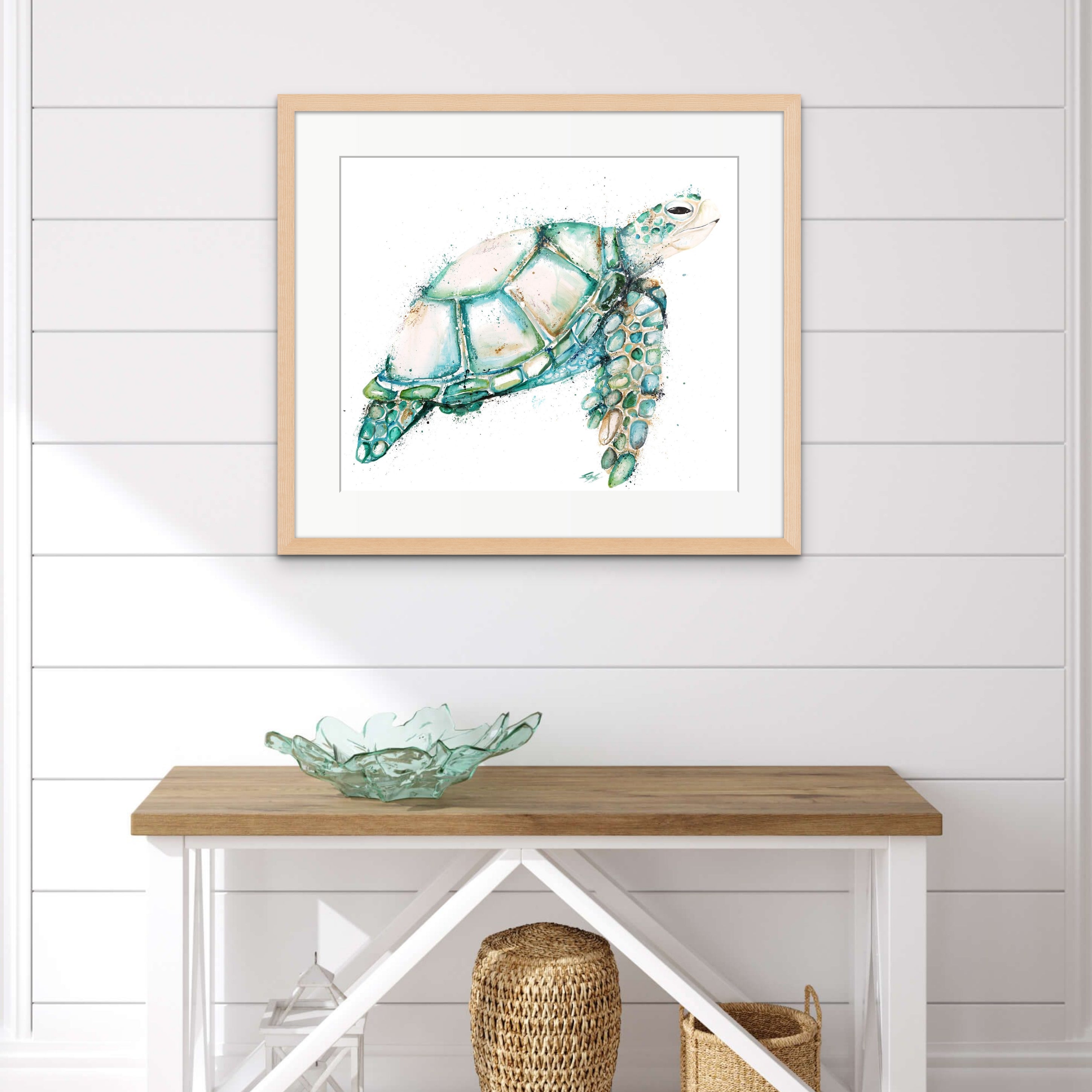A day in the bay turtle fine art giclee print