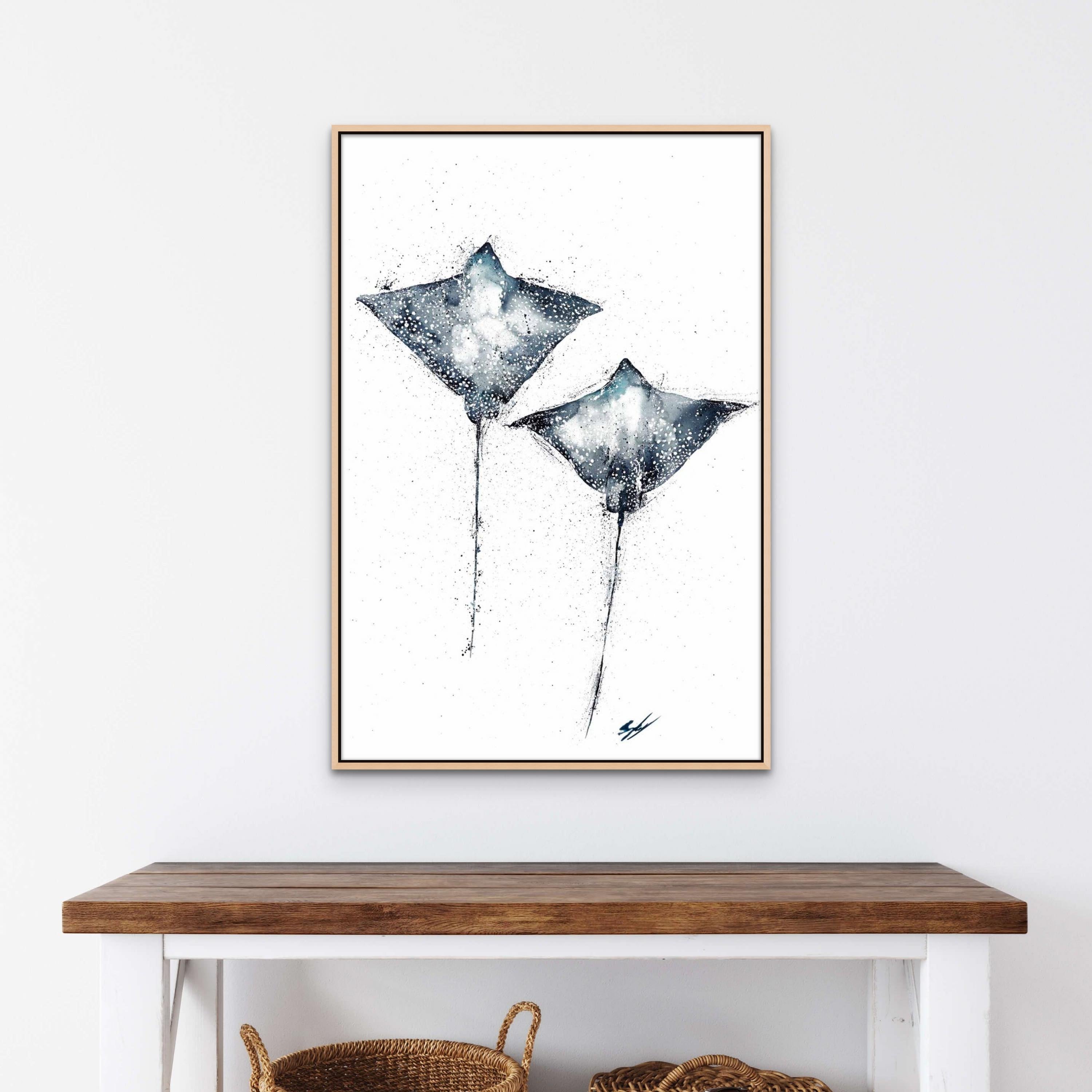 eagle-rays-framed-canvas-print