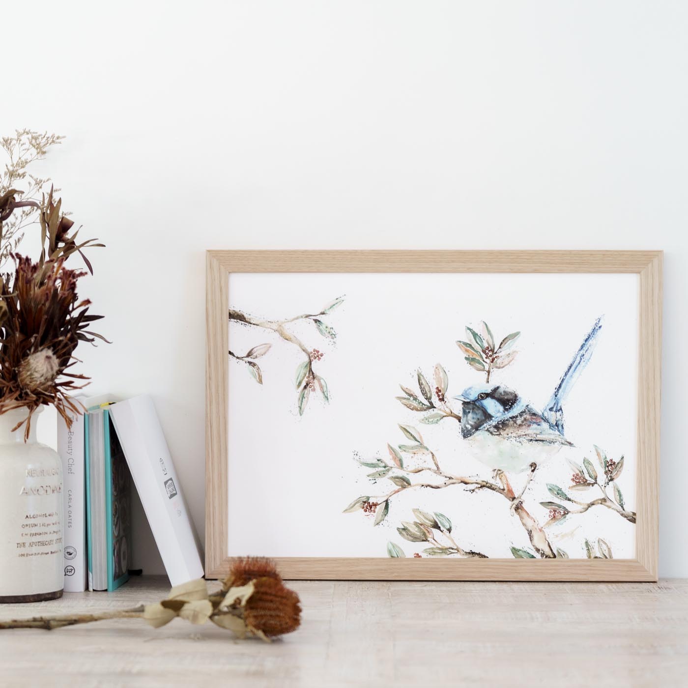 fairy wren paper print wall art