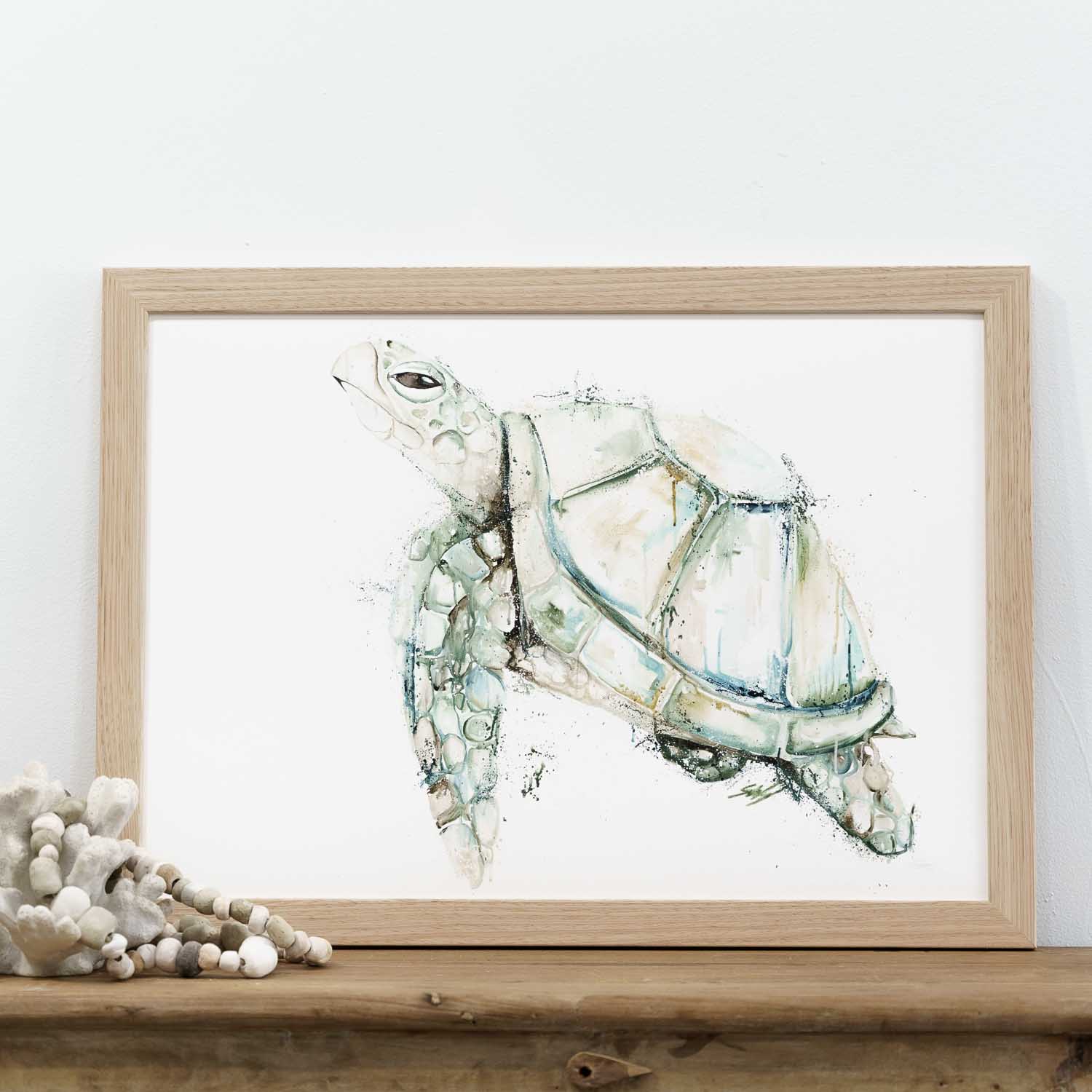 Green Sea Turtle framed artwork