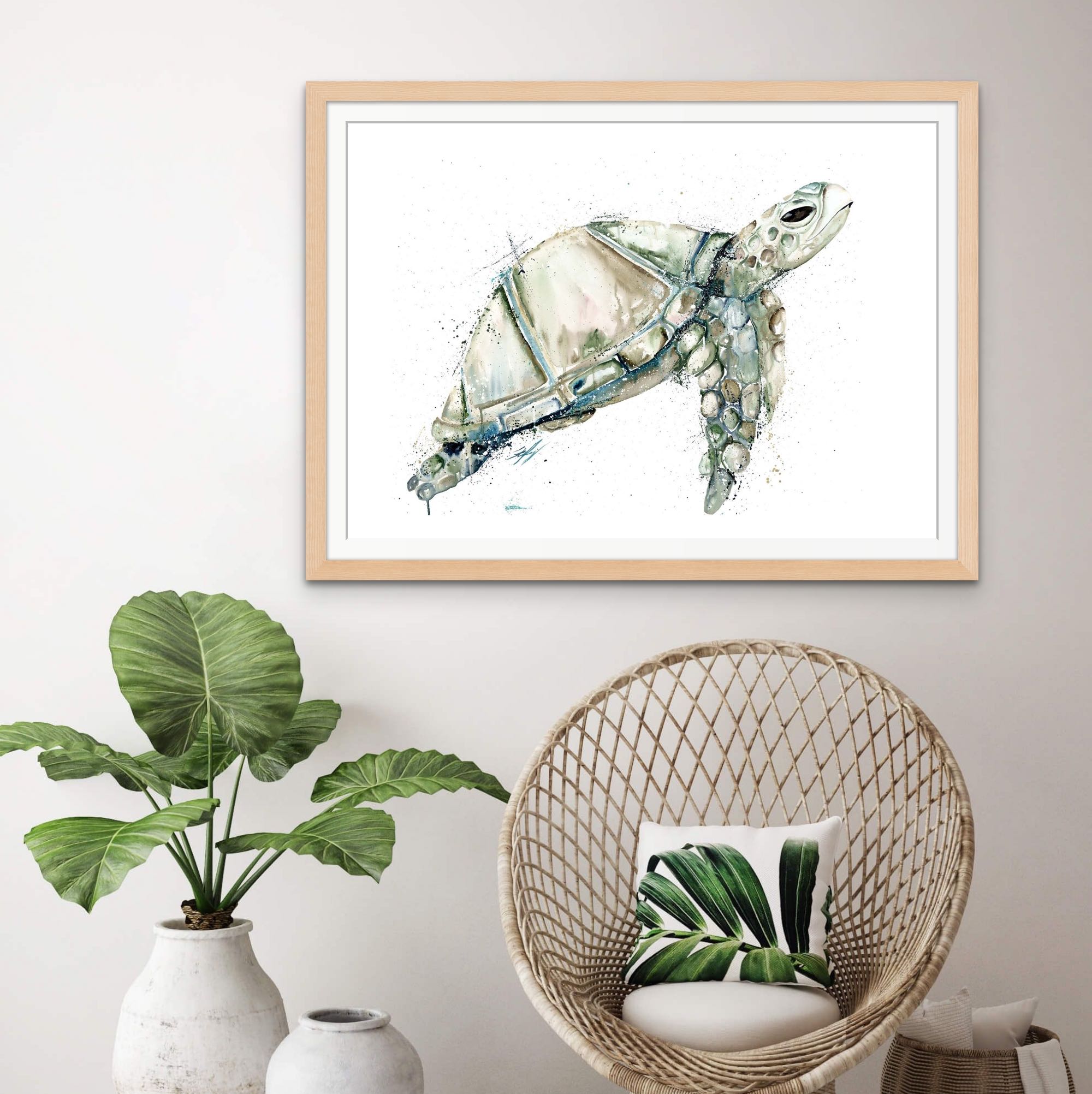 Time Stands Still turtle framed paper print