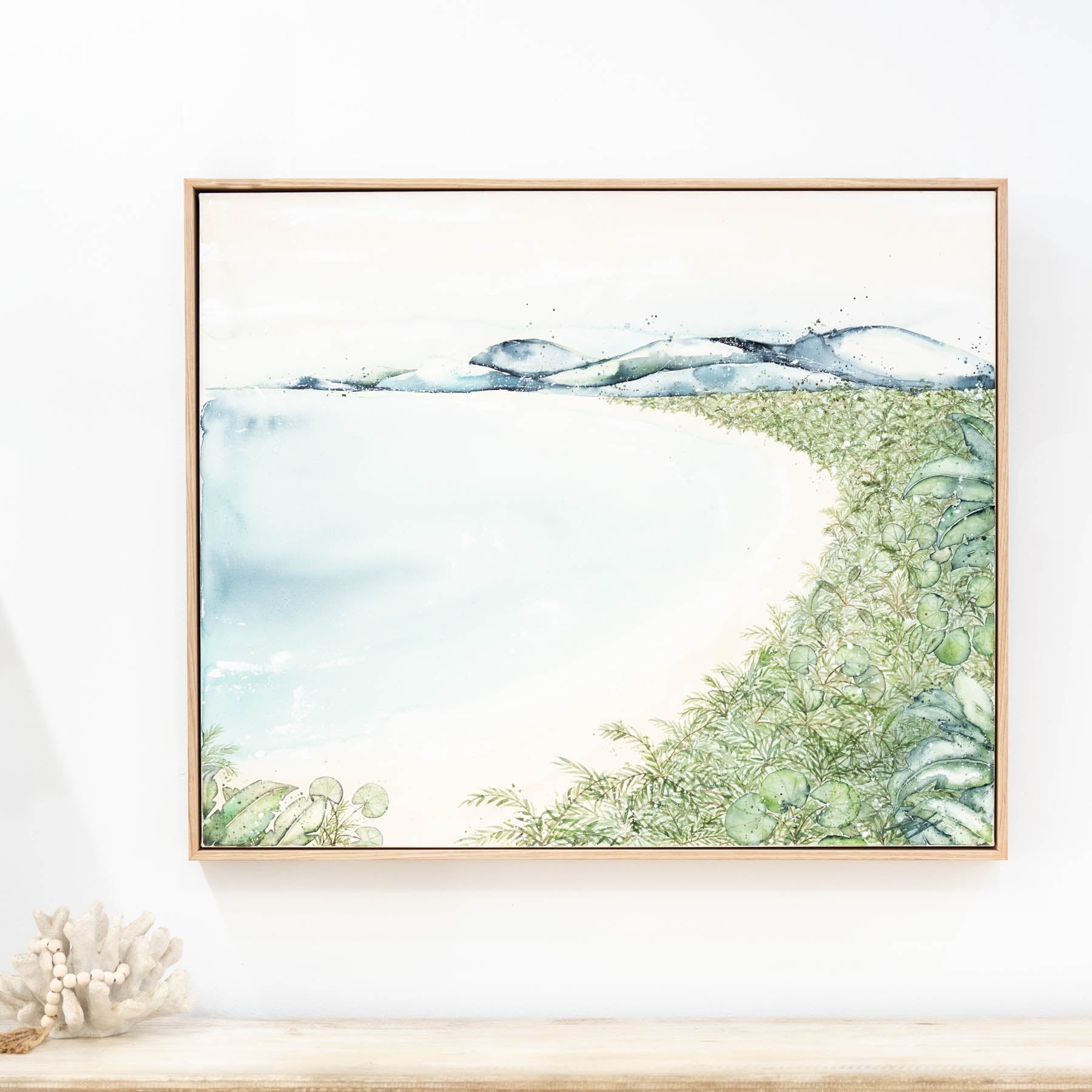 four mile port douglas landscape original artwork canvas framed in oak 2