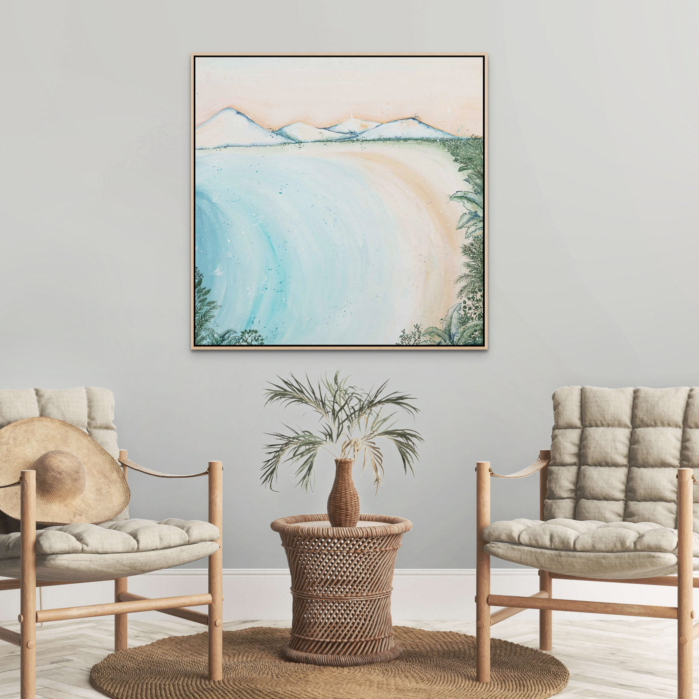 Four Mile Beach Framed Canvas original acrylic artwork