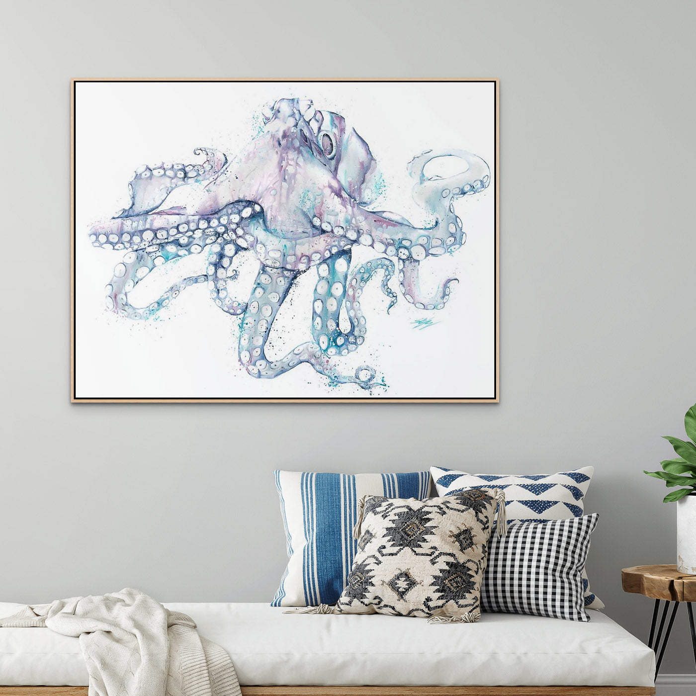framed octopus artwork by stephanie elizabeth artwork
