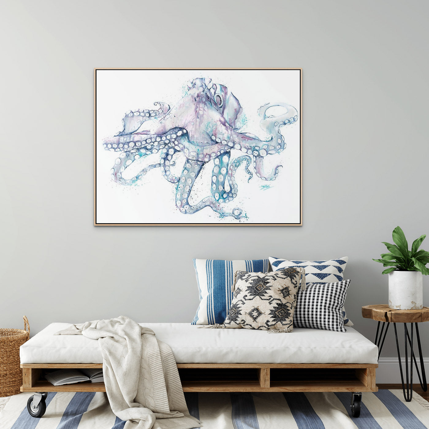 framed octopus artwork by stephanie elizabeth artwork