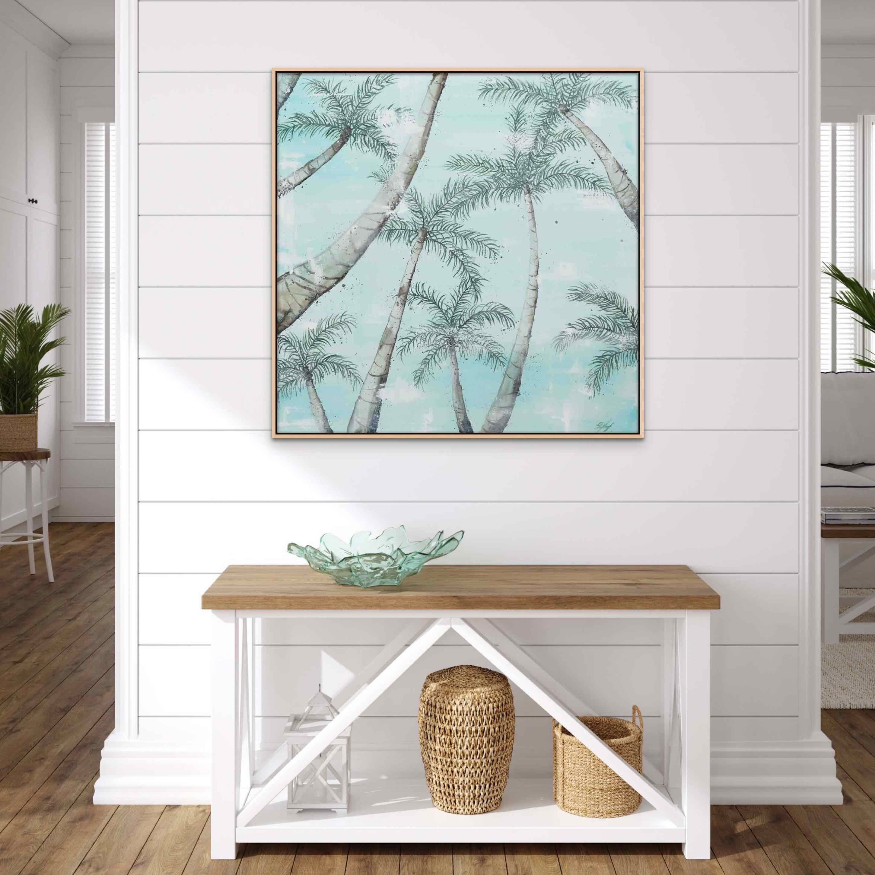 palm trees framed canvas artwork by stephanie elizabeth artwork