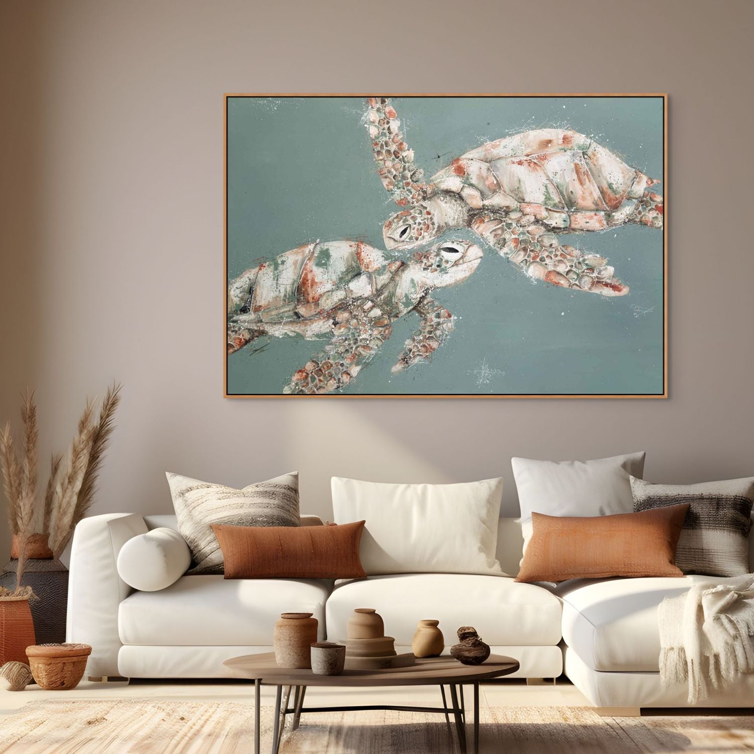 Look at Us Now acrylic painting by Stephanie Elizabeth – framed canvas artwork with emotional, modern design 2