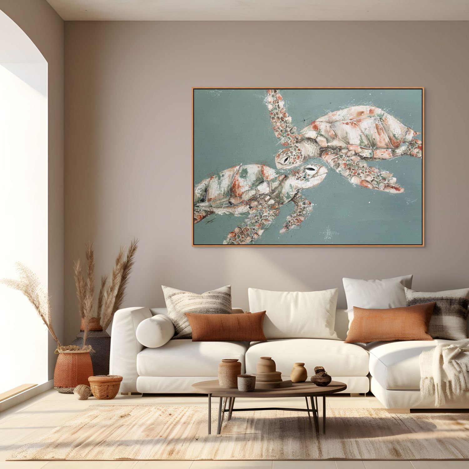 Look at Us Now acrylic painting by Stephanie Elizabeth – framed canvas artwork with emotional, modern design