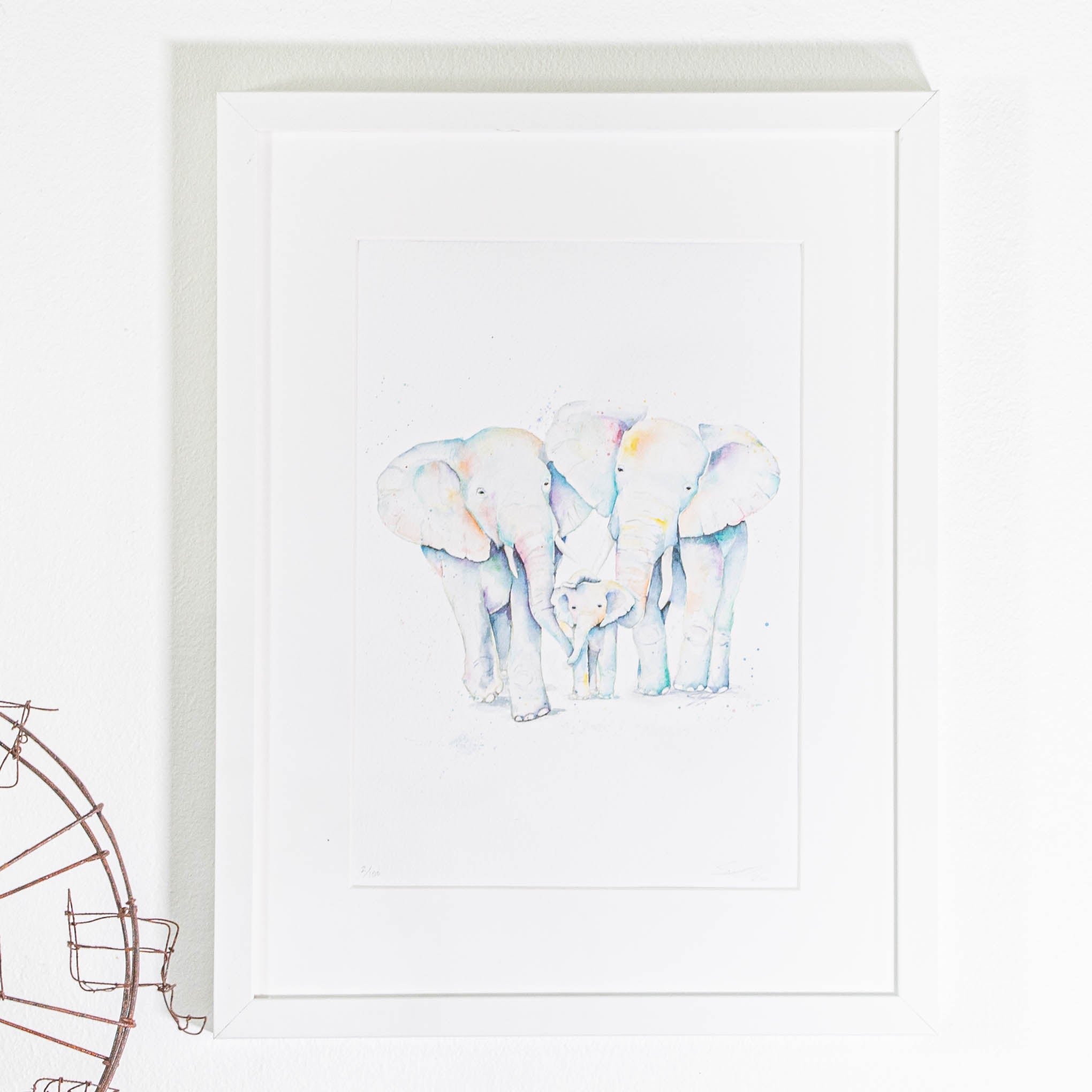 watercolour elephant artwork print