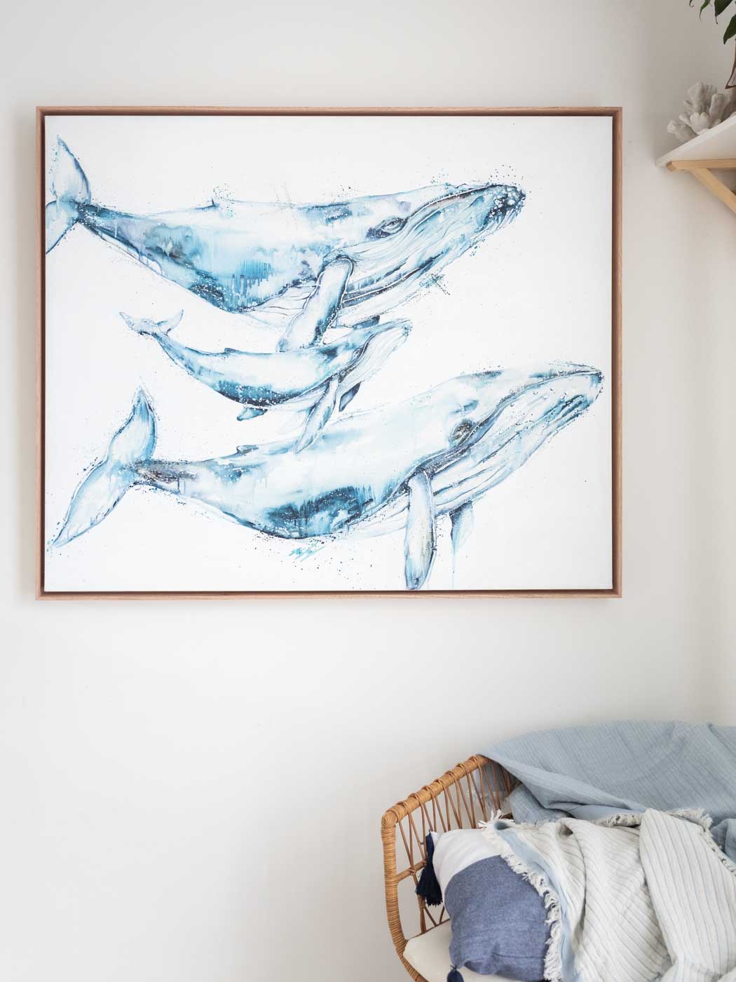 humpback whale family canvas artwork