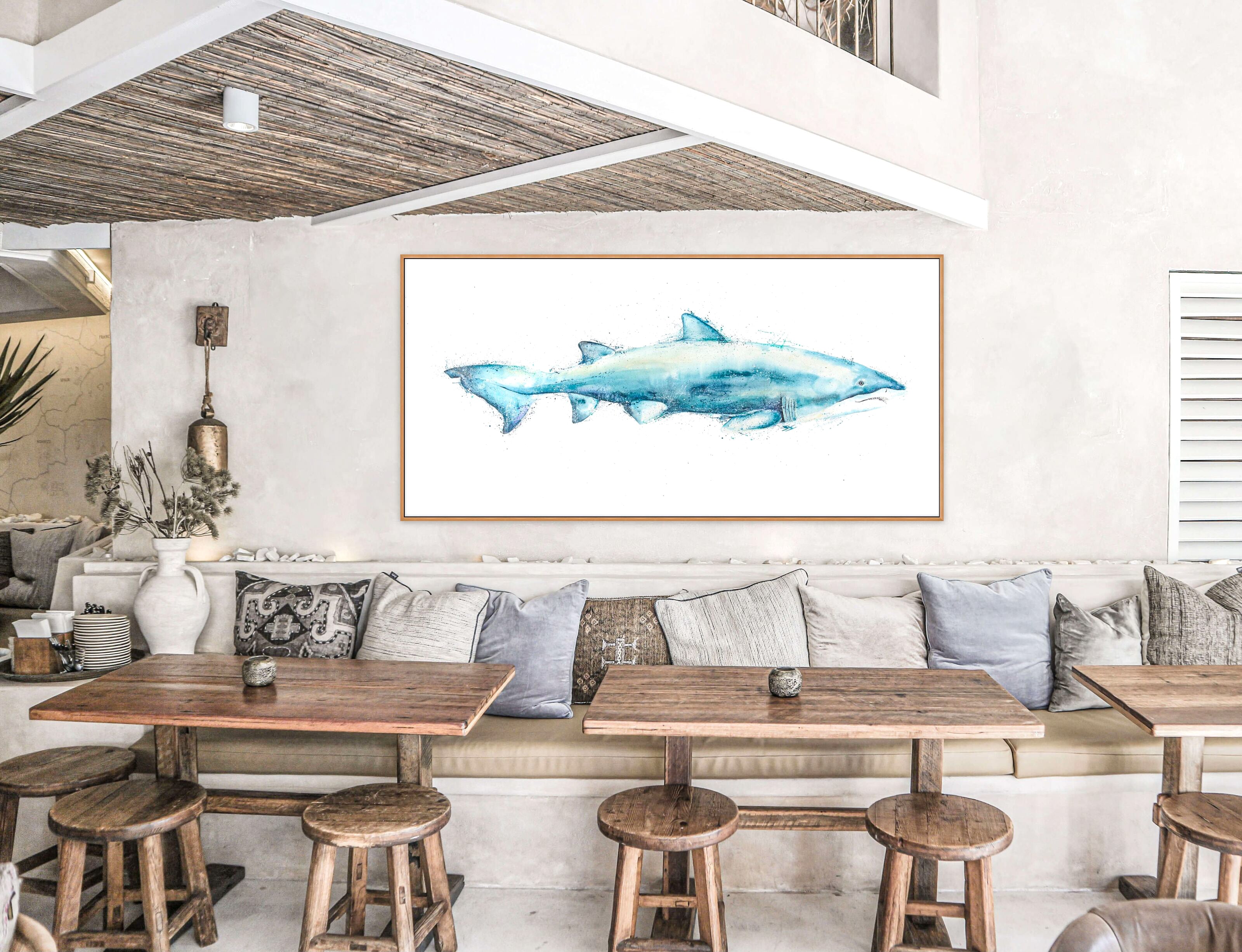 Large Canvas Shark Print