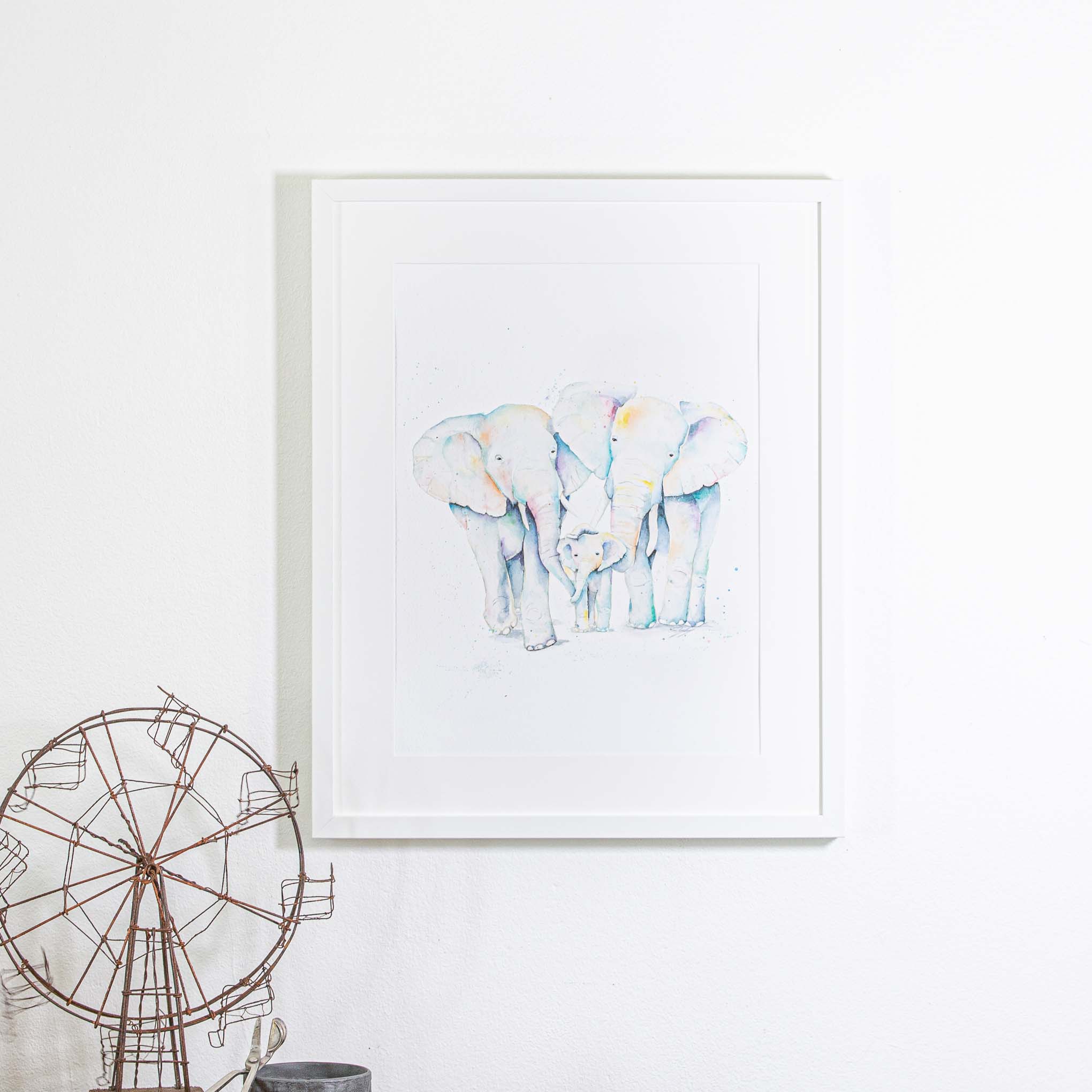 A3 watercolour elephant print