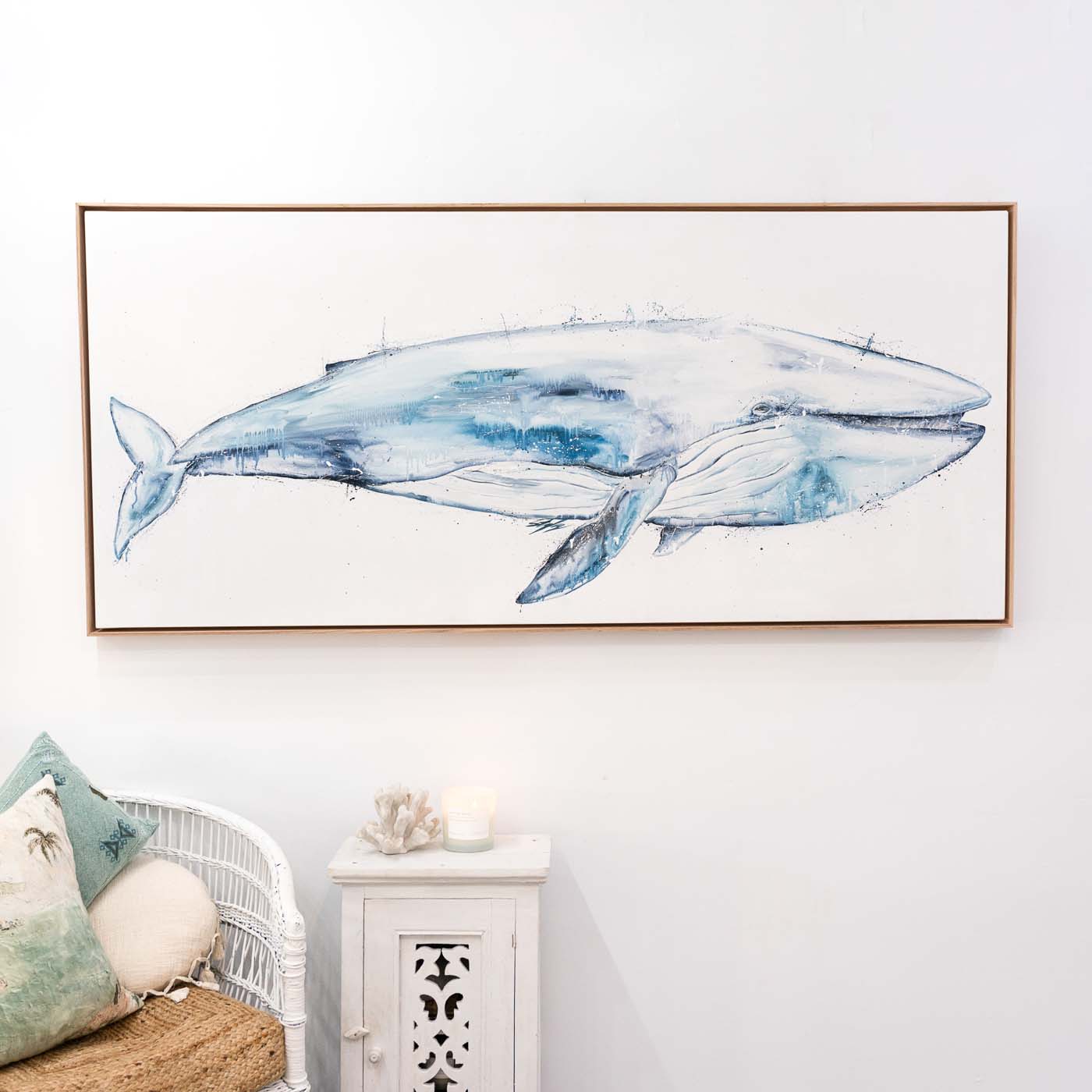 Framed Blue Whale Original Artwork