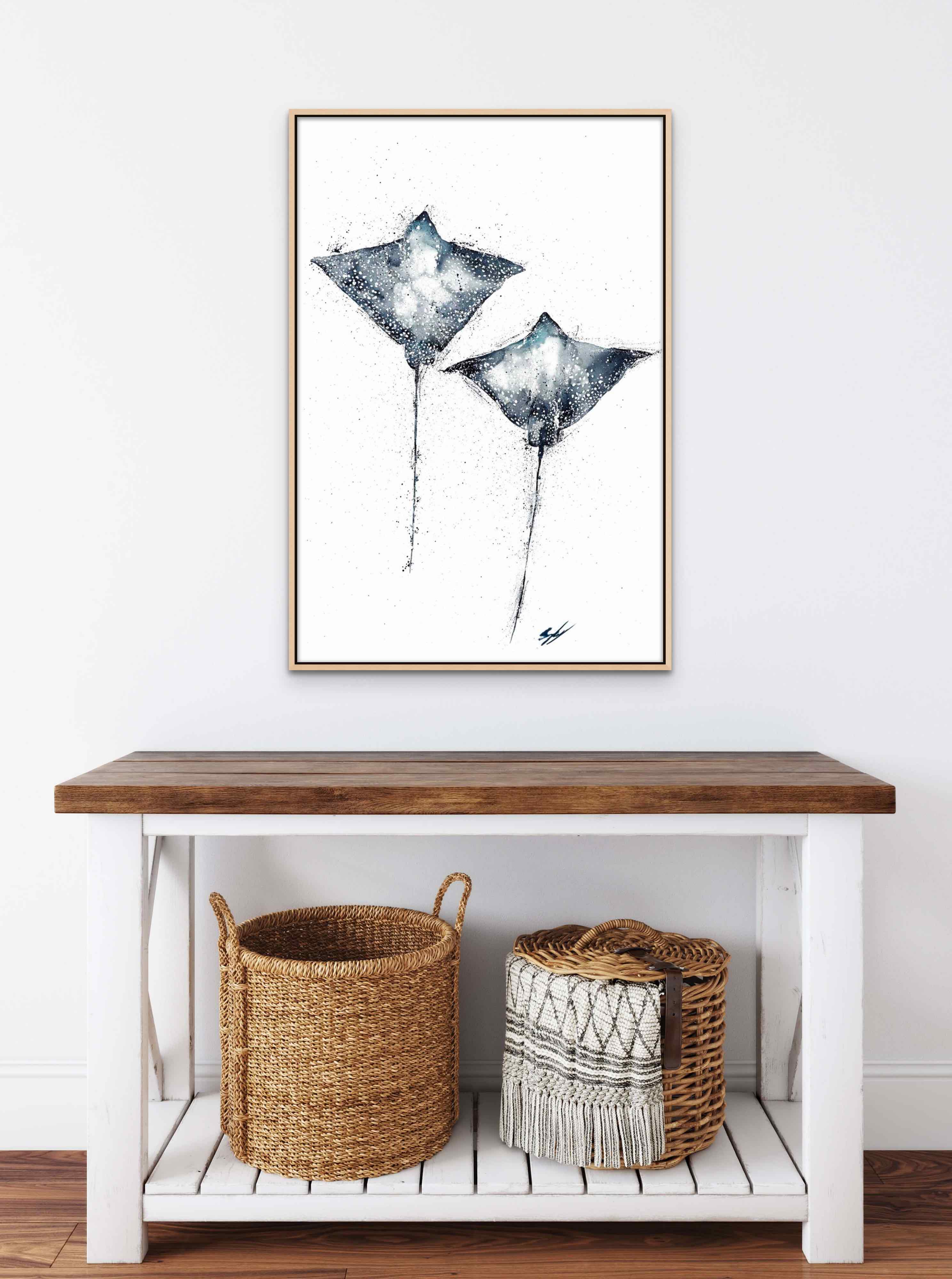 eagle-rays-framed-canvas-print